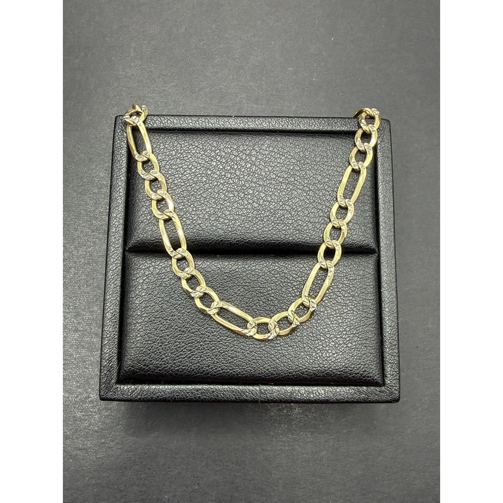 Vintage Gold Sterling Silver 4.75 mm Figaro Gents Bracelet 6 Grams J28